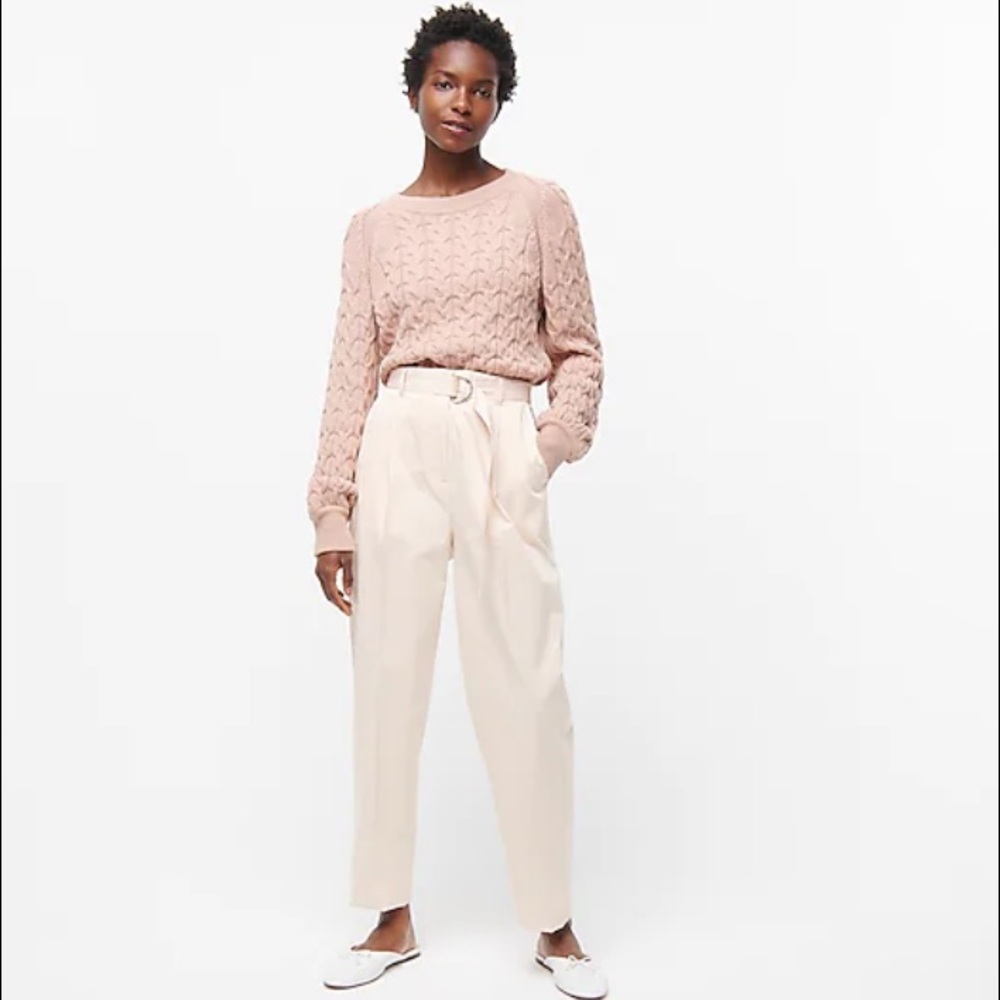 Relaxed-fit cable-knit crewneck sweater